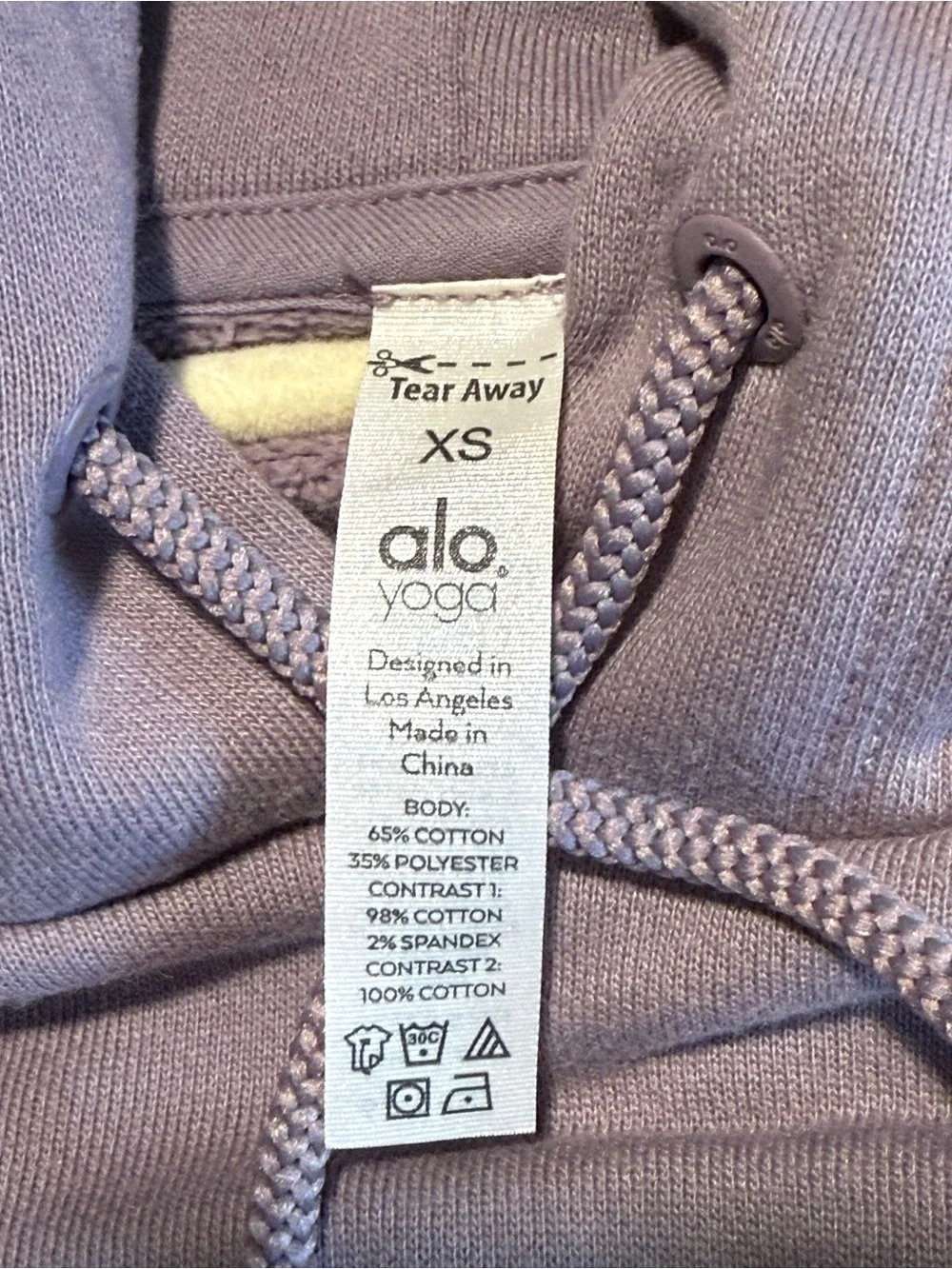 ALO Yoga Cropped Hoodie in Lavender size XS